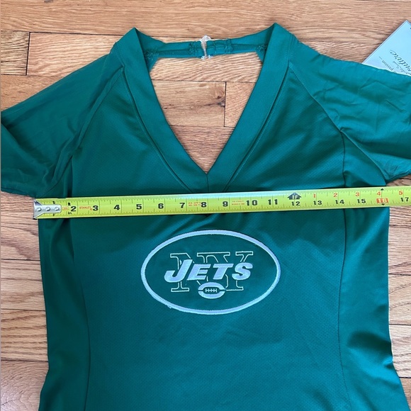New York Jets Women’s Green Halter Top w/ Sheer Sleeves - Size L - NWT - Picture 3 of 9